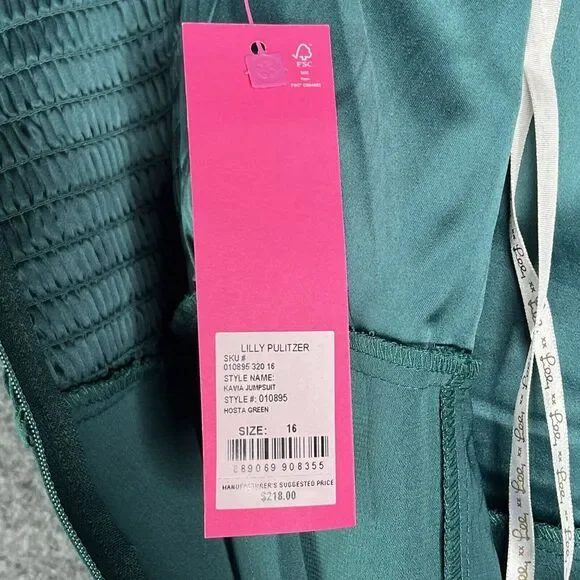 Lilly‎ Pulitzer Kavia Jumpsuit Size 16 Hosta Green NWT - Picture 10 of 11